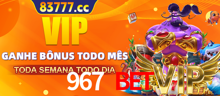 Banner promocional do 967 BET oferecendo 100% de recompensas adicionais contínuas para quem fizer o login diário (Daily sign-in), com um mascote de coelho.