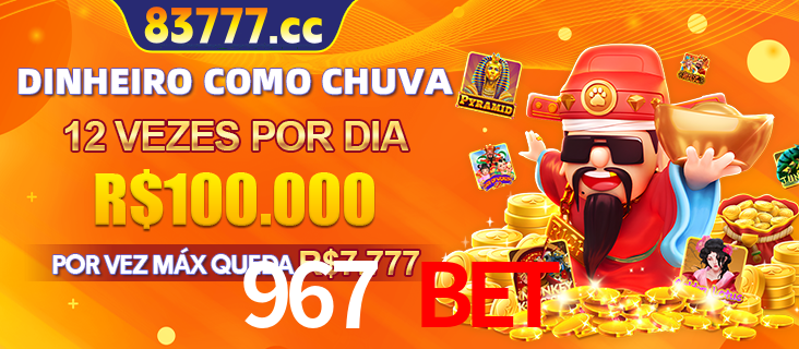 Banner do programa de recompensas Recomende para amigos do 967 BET, detalhando os bônus por convidar amigos, com prêmios que chegam a R$288.888.
